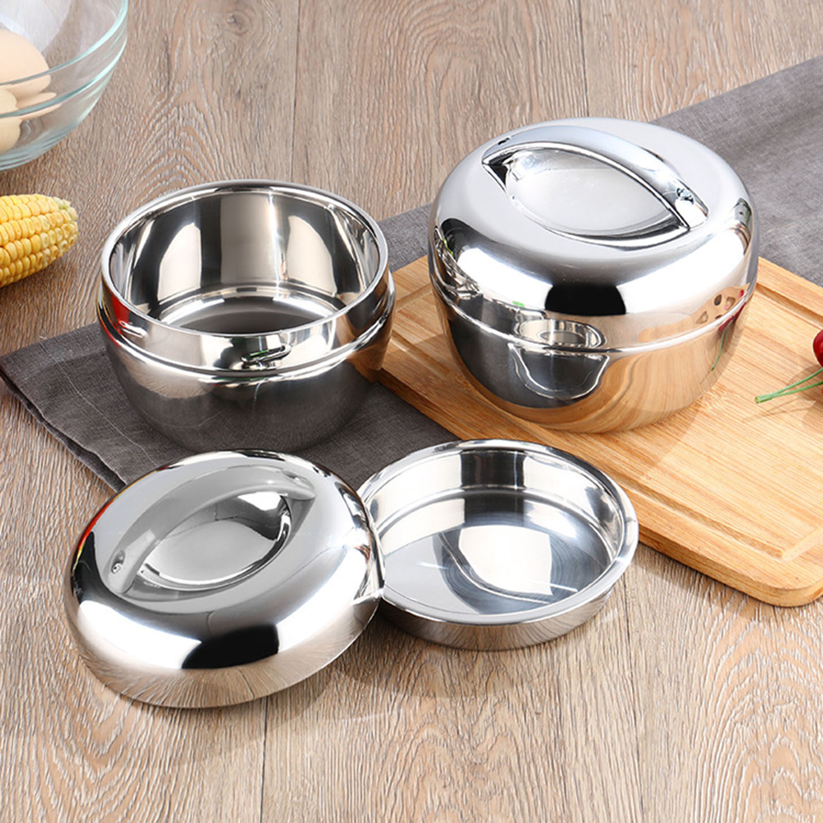 Dim Sum Basket - Roestvrijstalen geïsoleerde thermosfles voor warm voedsel,